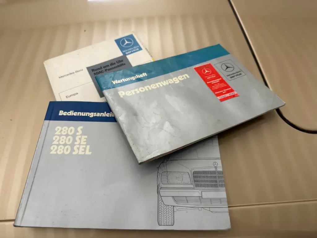 Mercedes Benz 280SE Gold Bordmappe Bedienungsanleitung