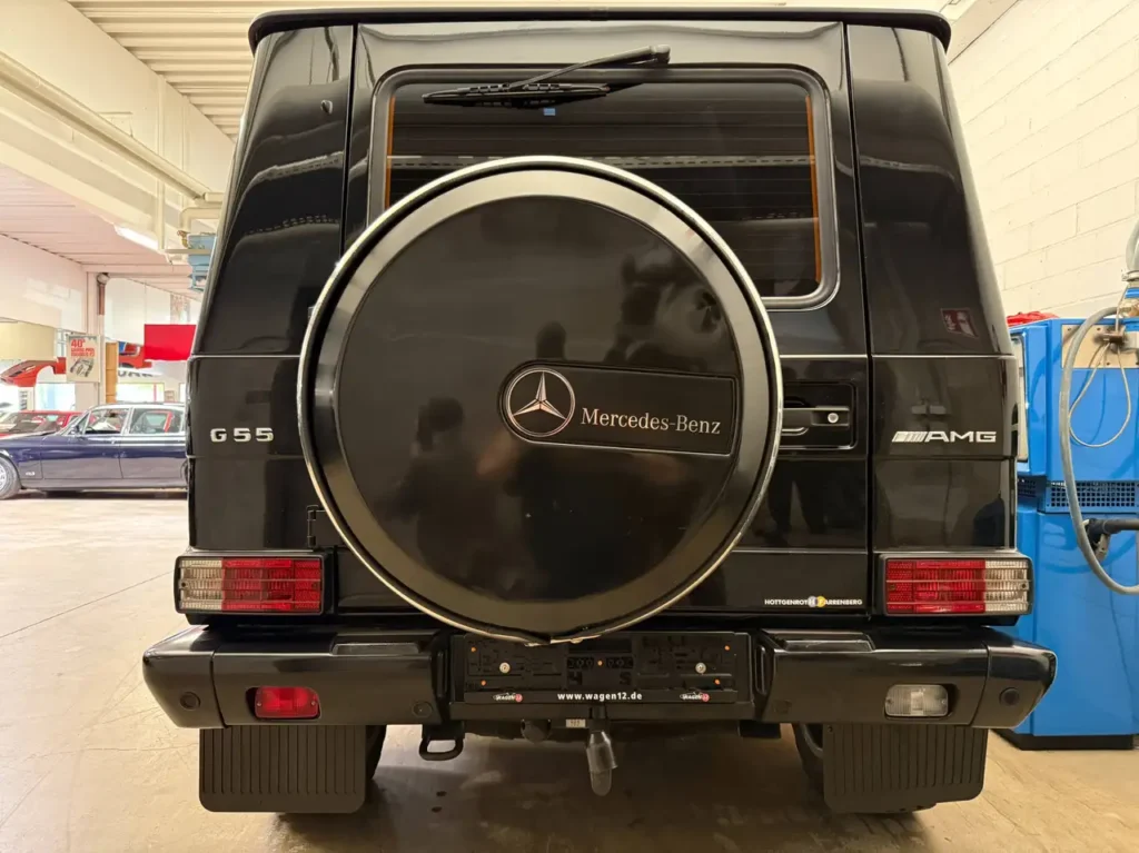Mercedes Benz G55 AMG schwarz Foto von Heckklappe.